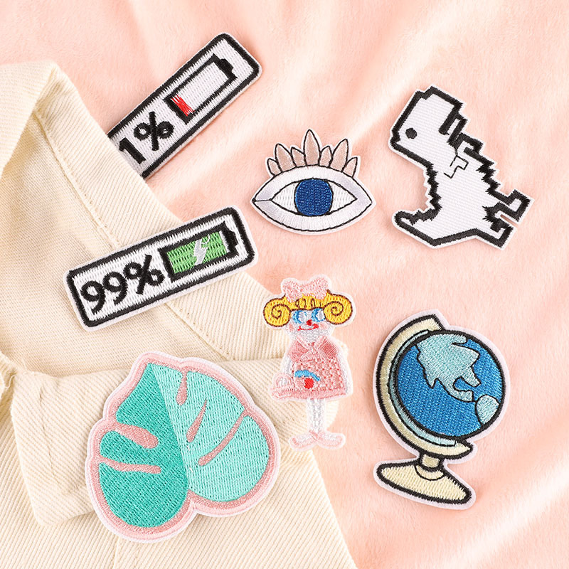 Iron on patches earth leaf embroidery cloth sticker patch sticker DIY hand account accessories clothing accessories cloth label