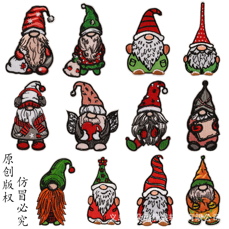 Iron on patches Santa Embroidery Sticker Shoe and Hat Accessories Hat Accessories Patch Adhesive Patch Cloth Sticker