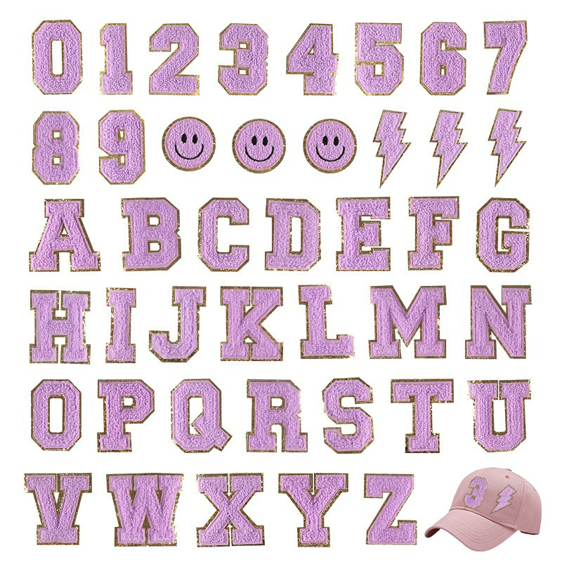 Iron on patches towel embroidery letter lightning patch accessories badge cloth embroidery cloth label embroidery cloth sticker