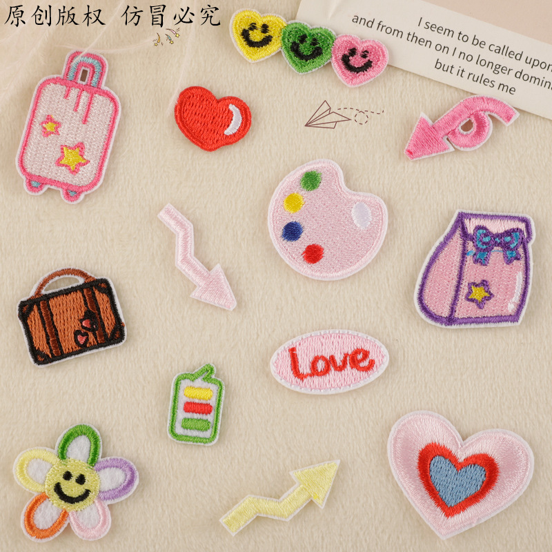Cartoon patch Iron on patches embroidery sticker adhesive patch hand account accessories clothing accessories DIY cloth sticker