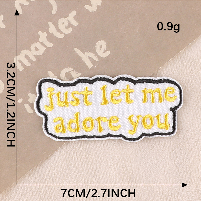 Embroidery Cartoon badge English letter patch sticker accessories Hand account DIY embroidery sticker Cloth sticker