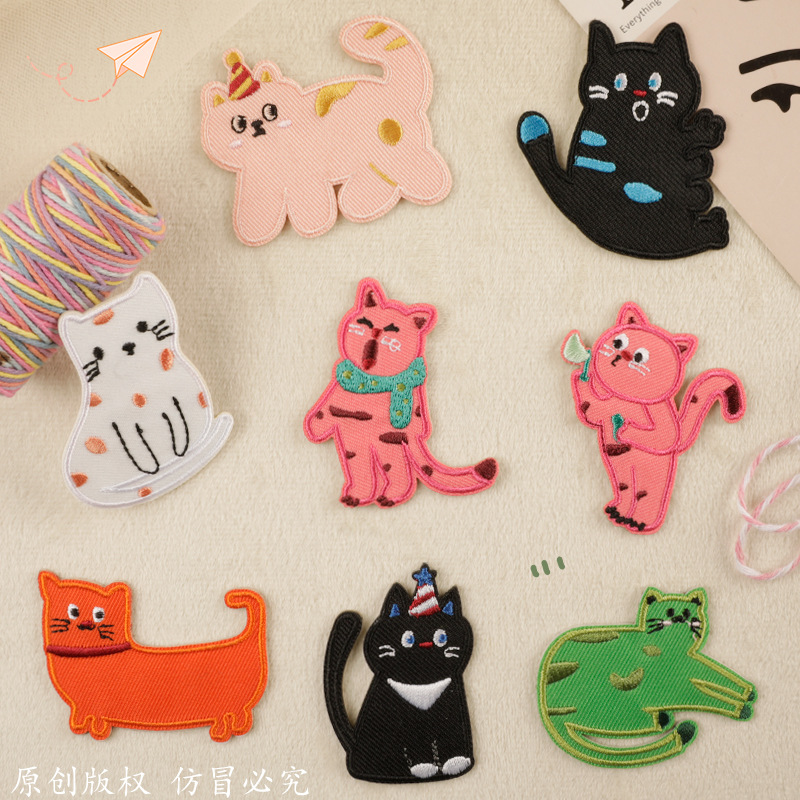 Iron on patches embroidery sticker clothing accessories cartoon animal adhesive patch sticker accessories badge cloth sticker