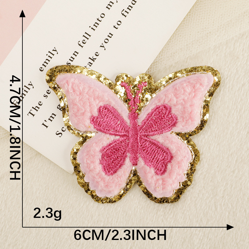 Iron on patches towel embroidery butterfly embroidery sticker accessories patch patch clothing accessories DIY cloth label cloth sticker