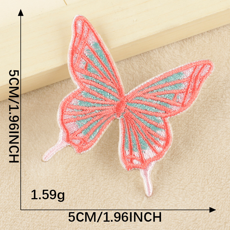 Iron on patches embroidery sticker accessories cartoon animal butterfly cloth label down jacket patch sticker DIY self-adhesive cloth sticker