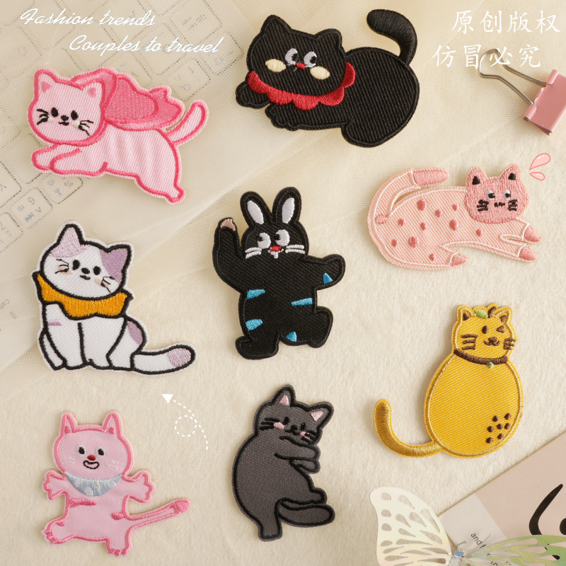 Iron on patches embroidery sticker badge DIY clothing accessories cute animal cloth label accessories patch cloth sticker