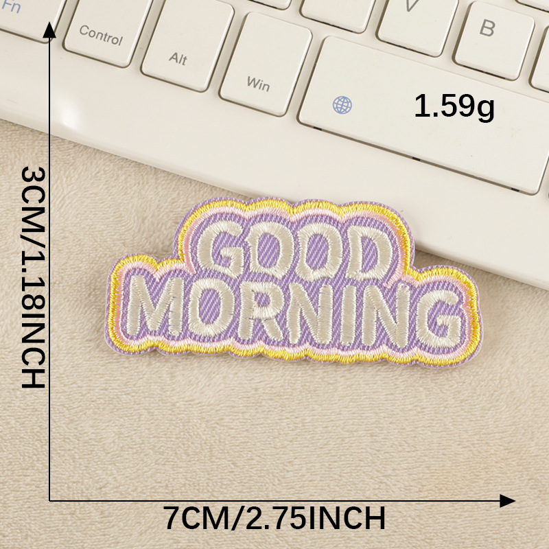 Embroidery Cartoon badge English letter patch sticker accessories Hand account DIY embroidery sticker Cloth sticker