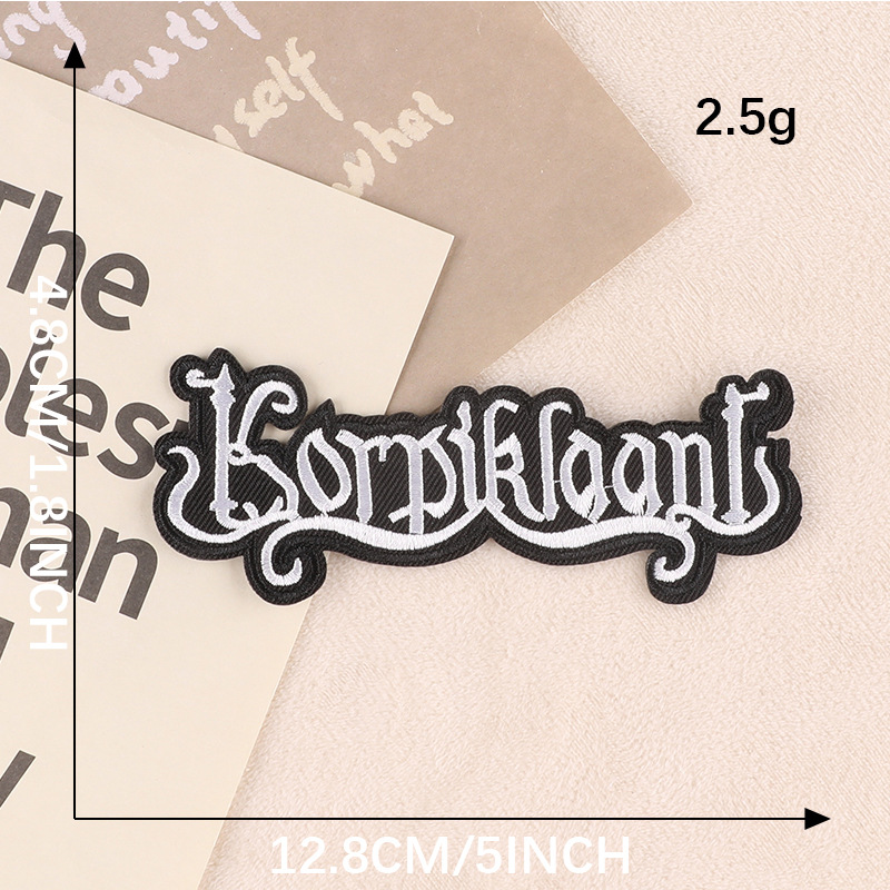 embroidery cloth sticker clothing accessories patch sticker English letter cloth label black and white  badge embroidery sticker