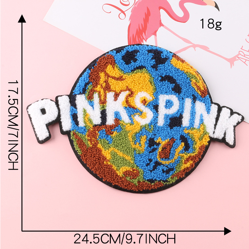 Cartoon animal towel embroidery cloth label clothing accessories owl badge English letter patch sticker embroidery cloth sticker