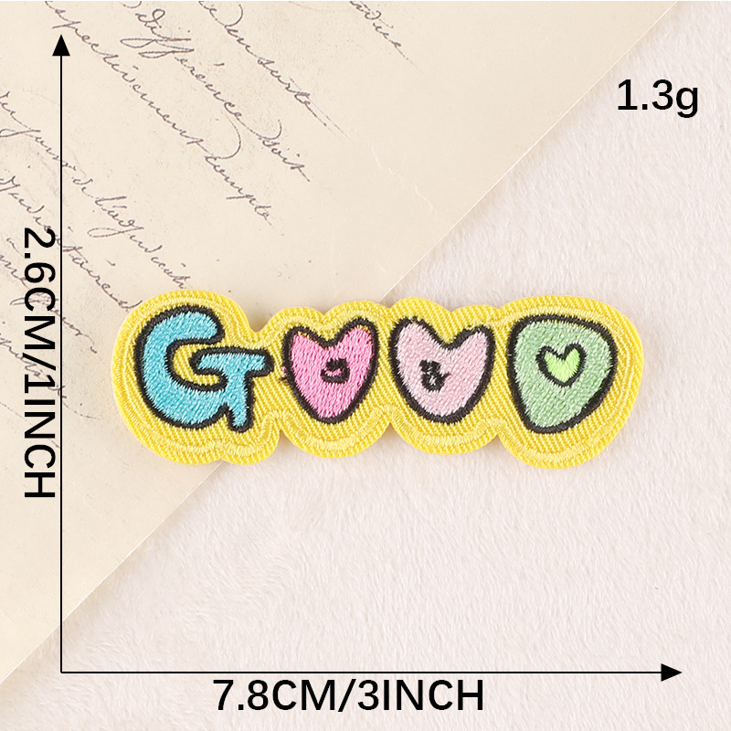 Embroidery Cartoon badge English letter patch stickeraccessories badge DIY embroidery cloth sticker