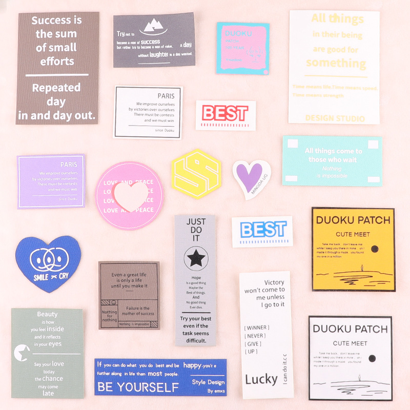 Color printing standard repair subsidy accessories badge self-adhesive leather jacket down jacket patch sticker English letter cloth sticker