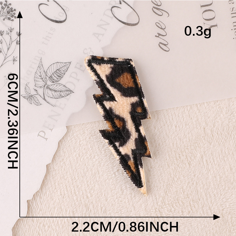 Iron on patches leopard print lightning chapter boy clothing accessories clothing decoration DIY patch sticker embroidery cloth sticker