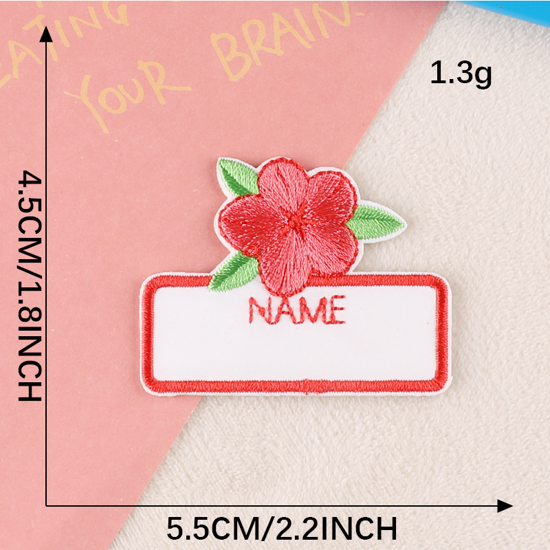 Iron on patches cartoon cute animal name sticker patch hats backpack DIY self-adhesive name sticker embroidery cloth sticker