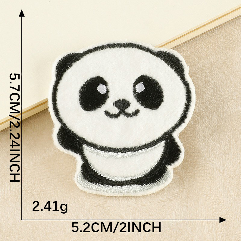embroidery clothing accessories cartoon plush panda embroidery sticker hand account DIY self-adhesive patch sticker