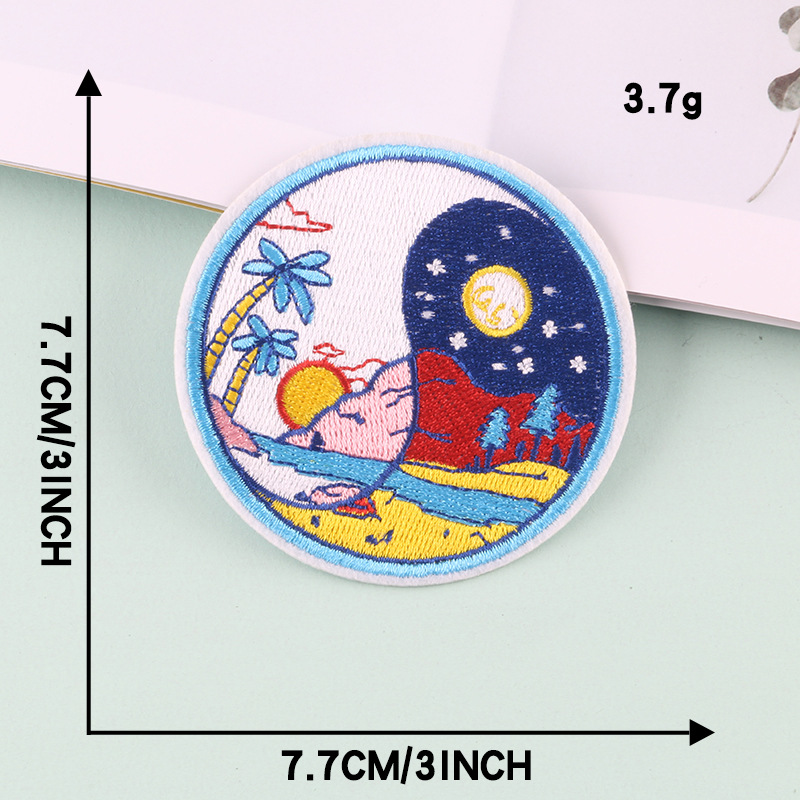 embroidery round badge clothing accessories DIY patch sticker embroidery sticker cloth sticker