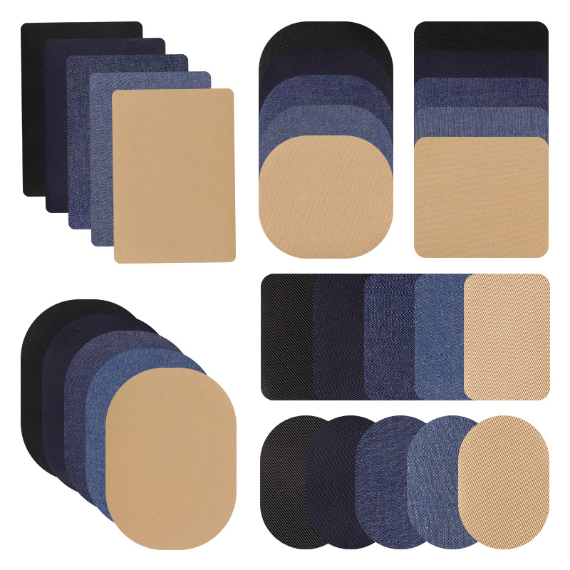 Square denim elbow sticker, shirt jacket elbow sticker, pants knee patch sticker, adhesive backing, cut cloth sticker at will