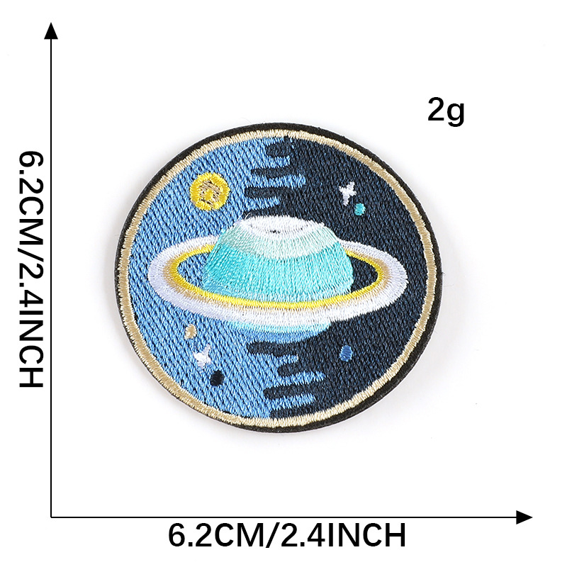 embroidery badge boy cartoon rocket planet embroidery sticker shoe emblem adhesive patch clothing accessories cloth sticker