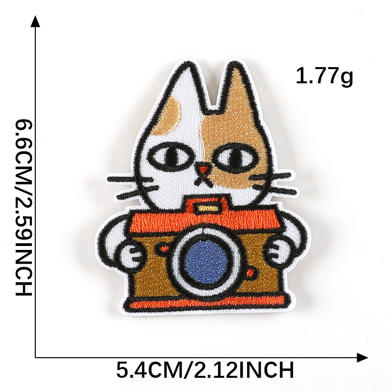 Badge Clothing Accessories Cartoon Skull Cat Badge Embroidery Sticker Decorative Accessories Patch Sticker Cloth Label Badge Cloth Sticker