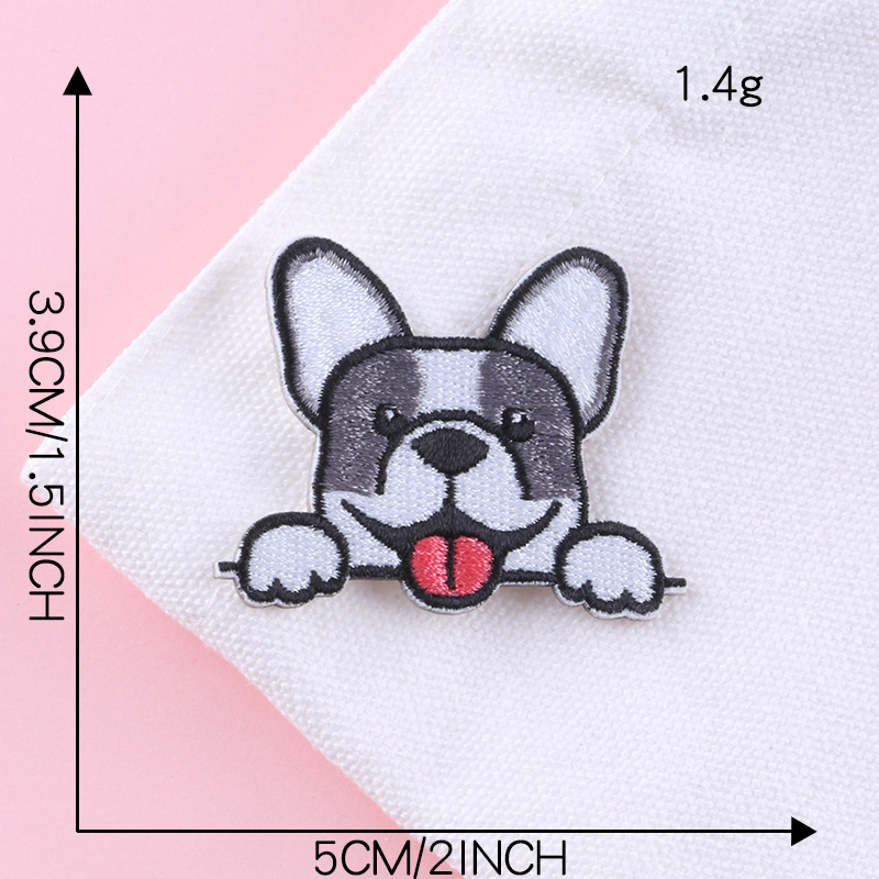 Iron on patches cartoon animal dog patch sticker self-adhesive clothing accessories hand account accessories embroidery cloth sticker