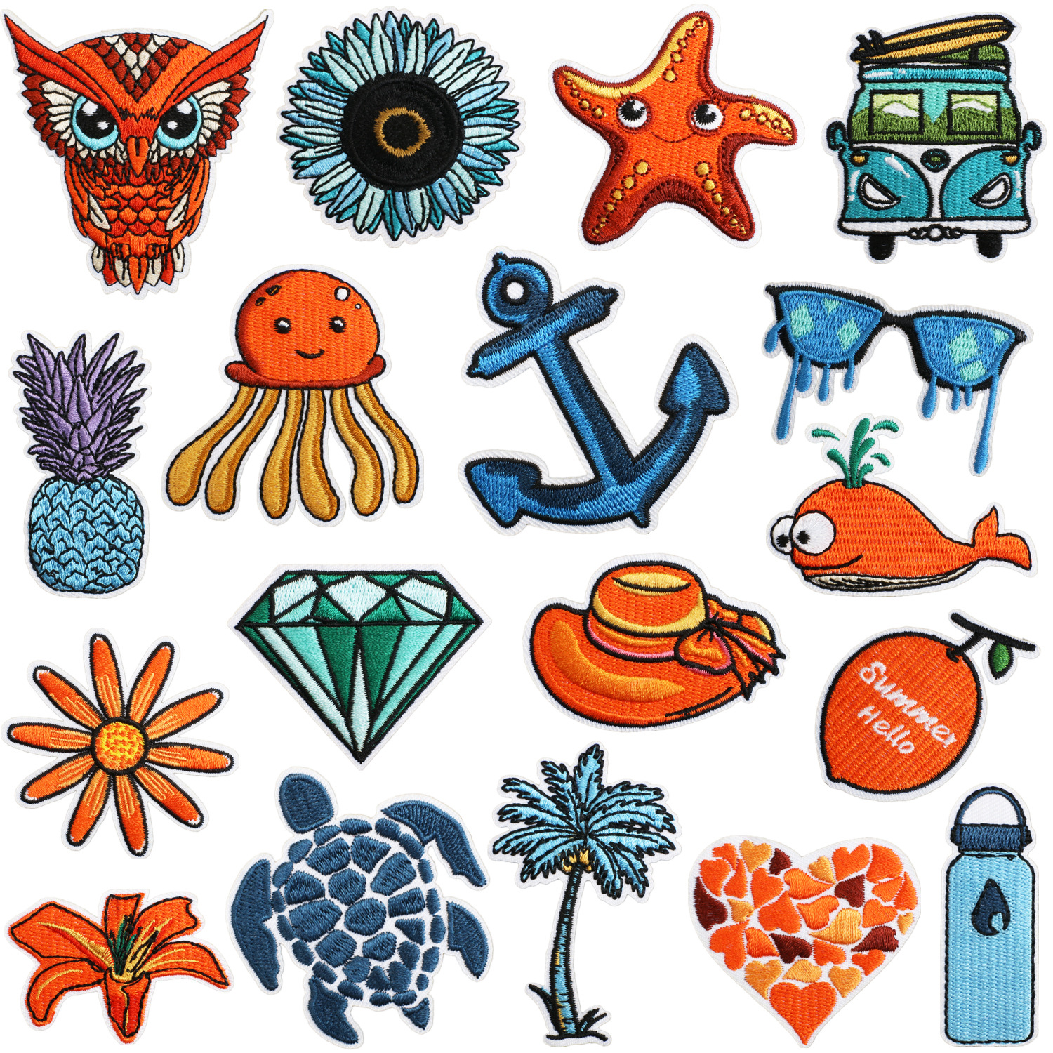 camper Iron on Patches cloth sticker owl patch sticker whale turtle Iron on Patches sticker ironing subsidy