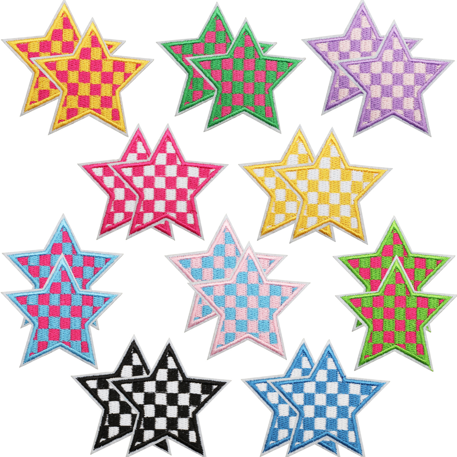 Color pentagram Iron on Patches cloth sticker pentagram label clothes decoration Iron on Patches patch heat transfer