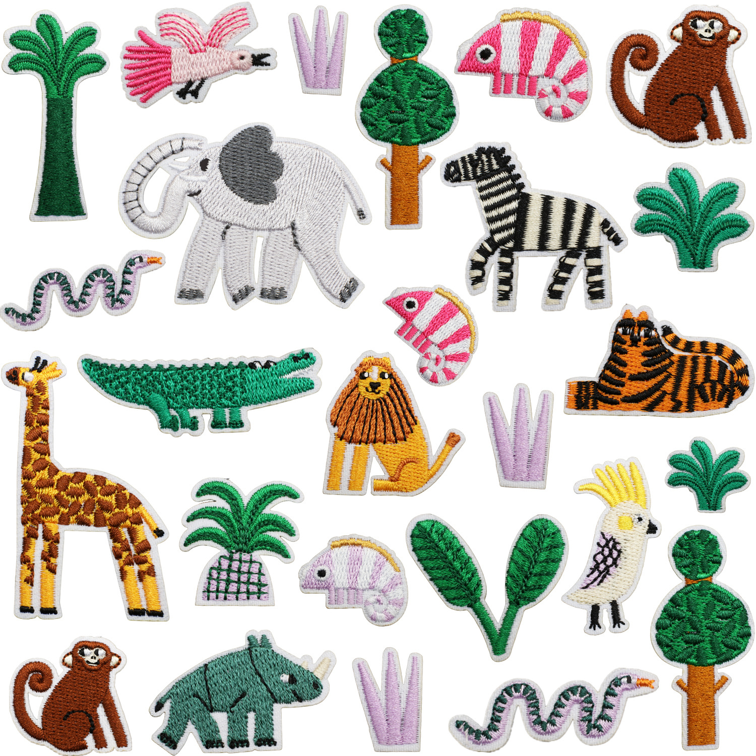 forest animal Iron on Patches cloth sticker elephant zebra patch sticker children's clothes decoration cartoon lion Iron on Patches piece