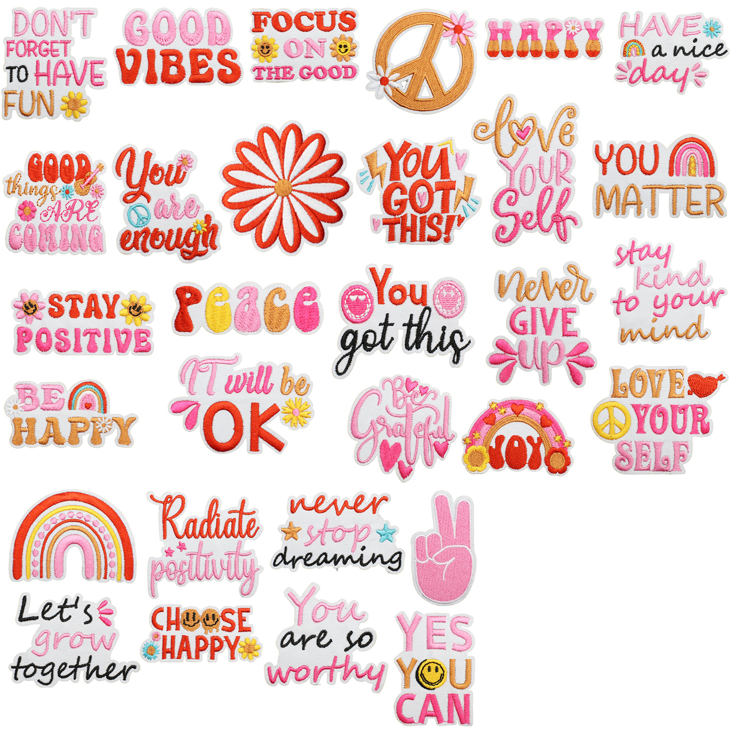 Choose Happy Encouragement Quotes Iron on Patches Cloth Stickers Clothes Decoration Inspirational Phrases Patch Stickers Believe Yourself Iron on Patches Labels