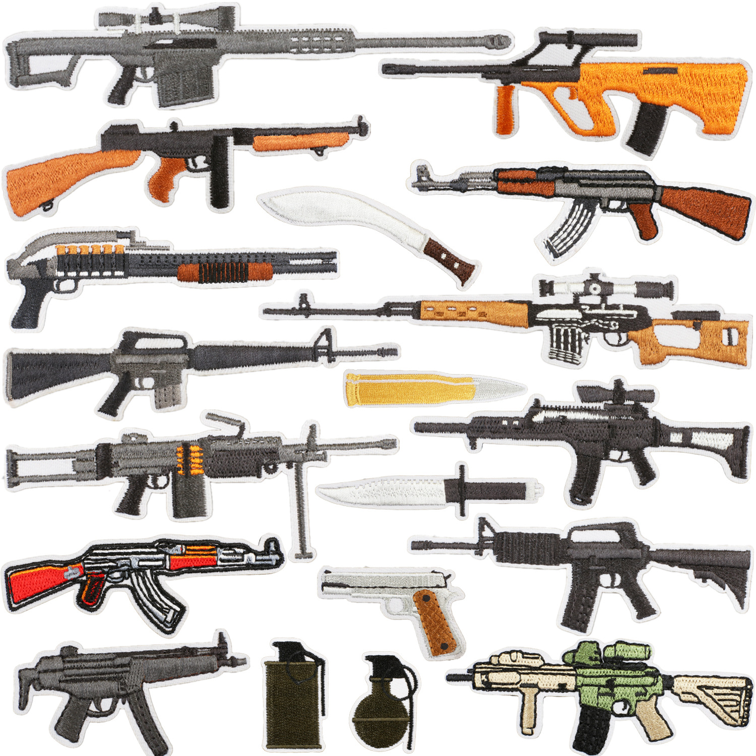 Iron on Patches cloth sticker military fanpatch sticker AK submachine gun Iron on Patches chapter boy shotgun