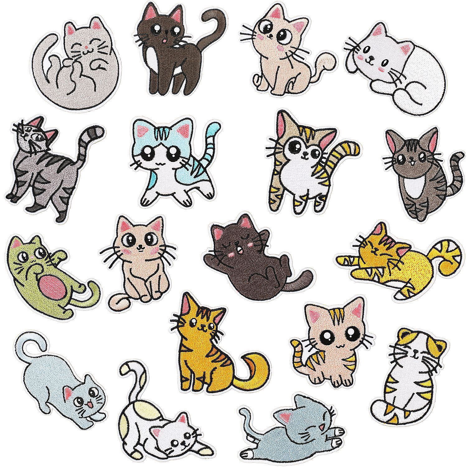 Yellow kitten Iron on Patches cloth sticker cute cat clothes bag decoration patch sticker cute cat Iron on Patches label