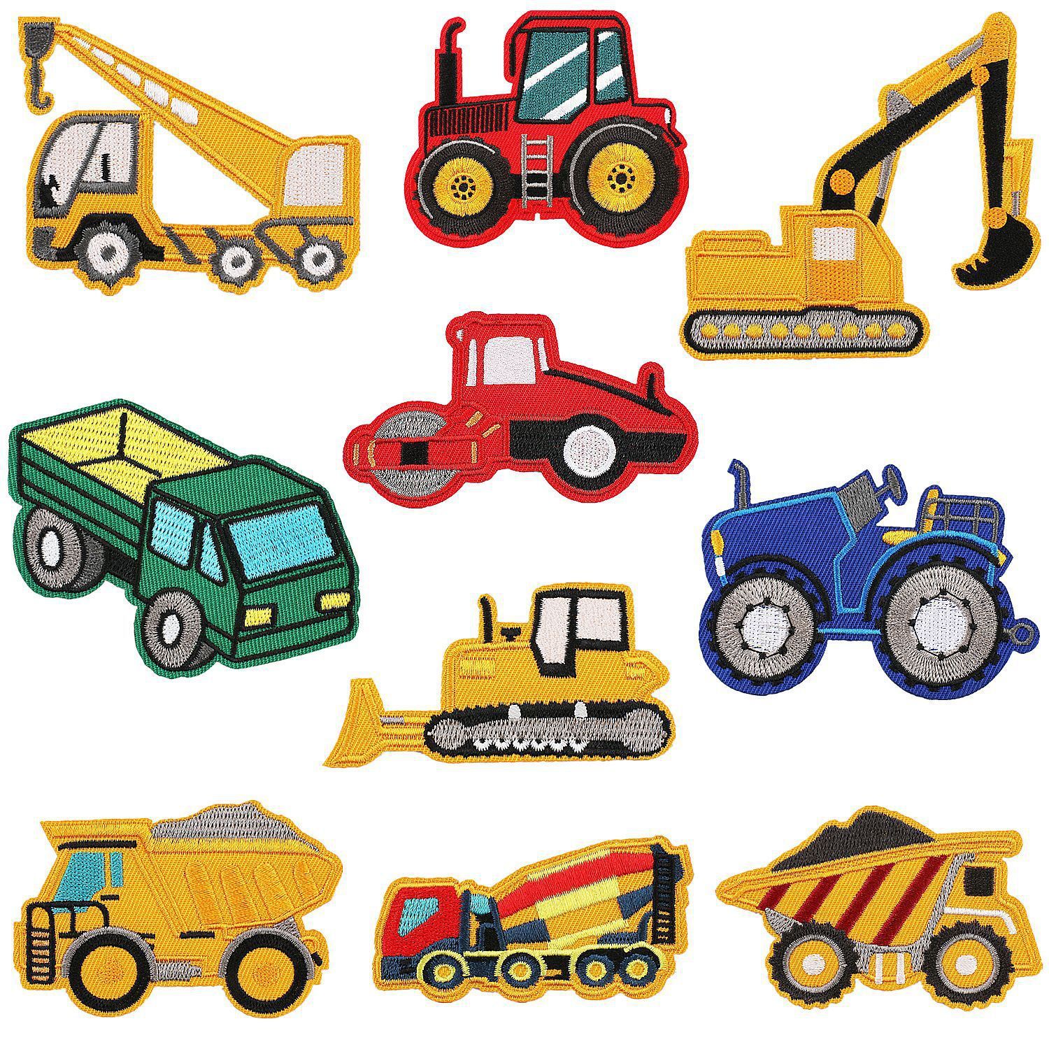 Iron on Patches cloth sticker children's clothes dress up forklift trailer patch sticker oil tanker label