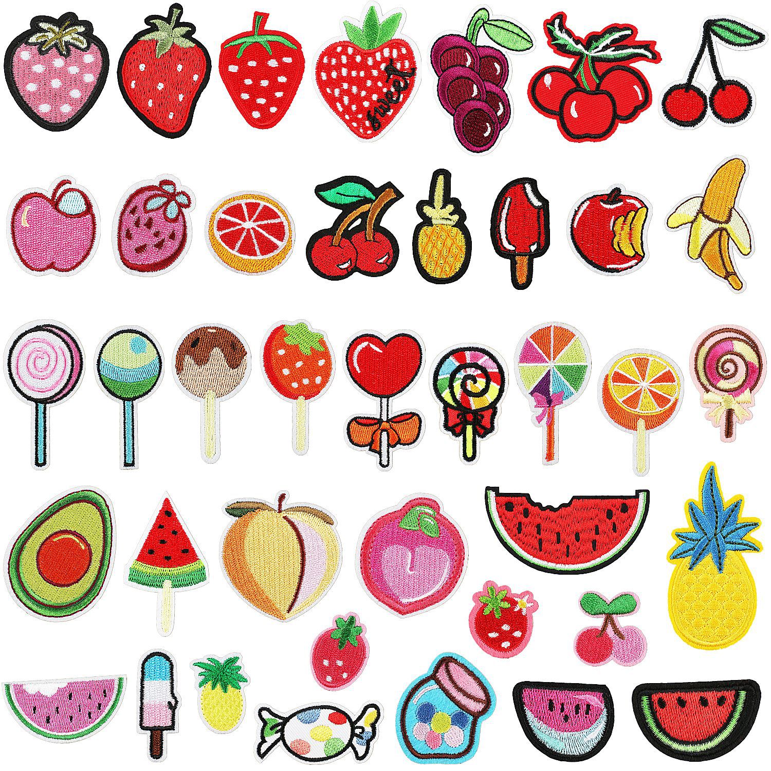 fruit Iron on Patches cloth sticker cartoon lollipop patch sticker bag decoration sticker grape chapter boy