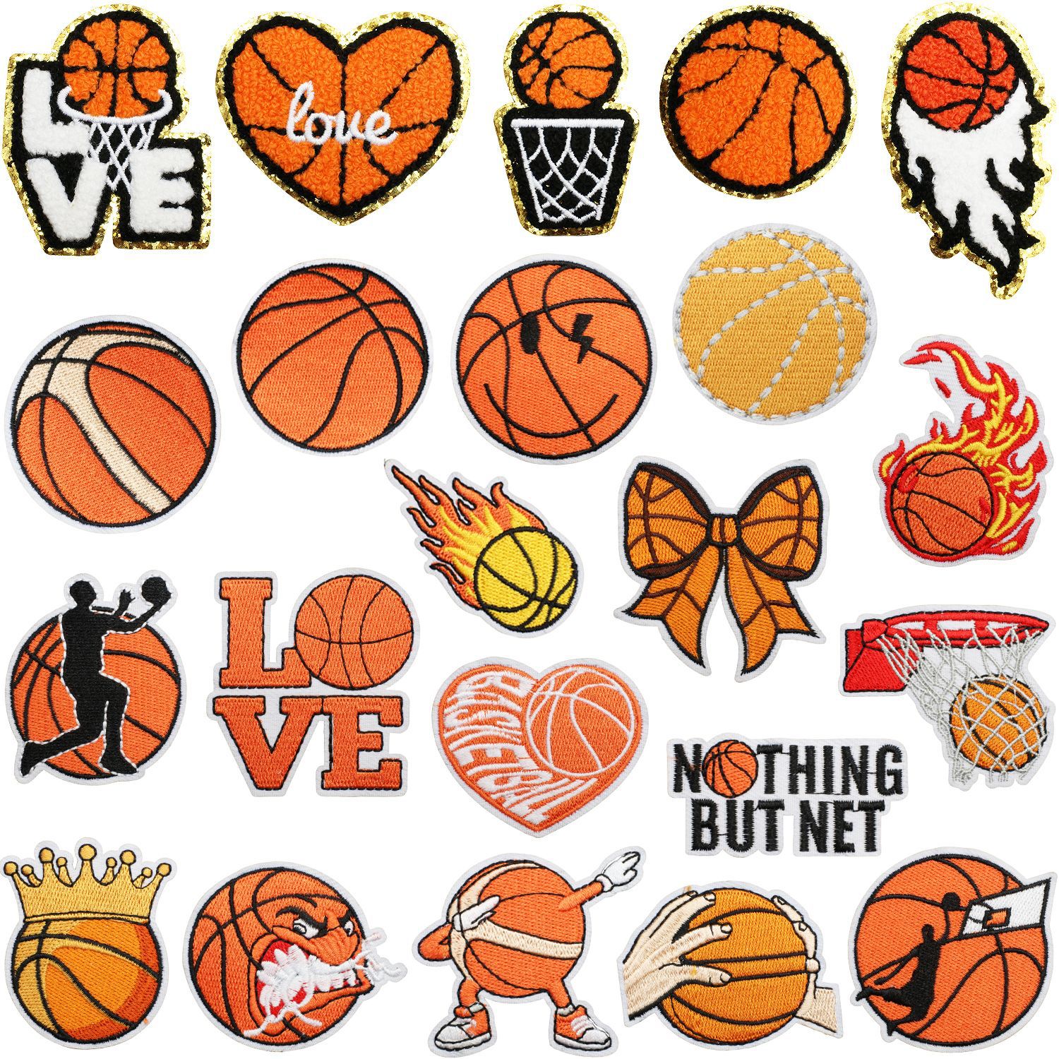 Sports theme Iron on Patches cloth sticker basketball patch sticker children's clothes decoration cartoon basketball label ironing