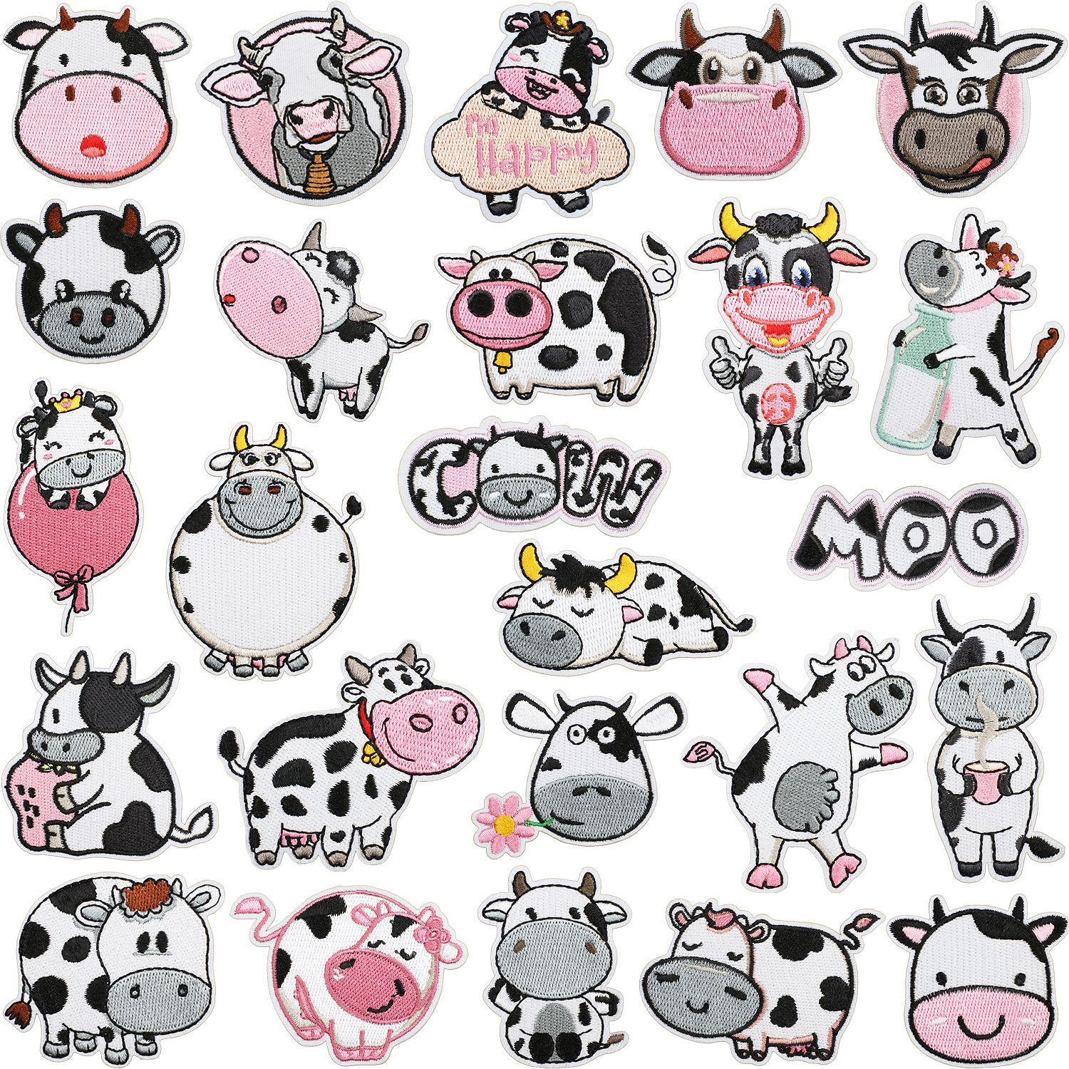 Iron on Patches Cloth Sticker Cute Cow Baby Patch Sticker Label