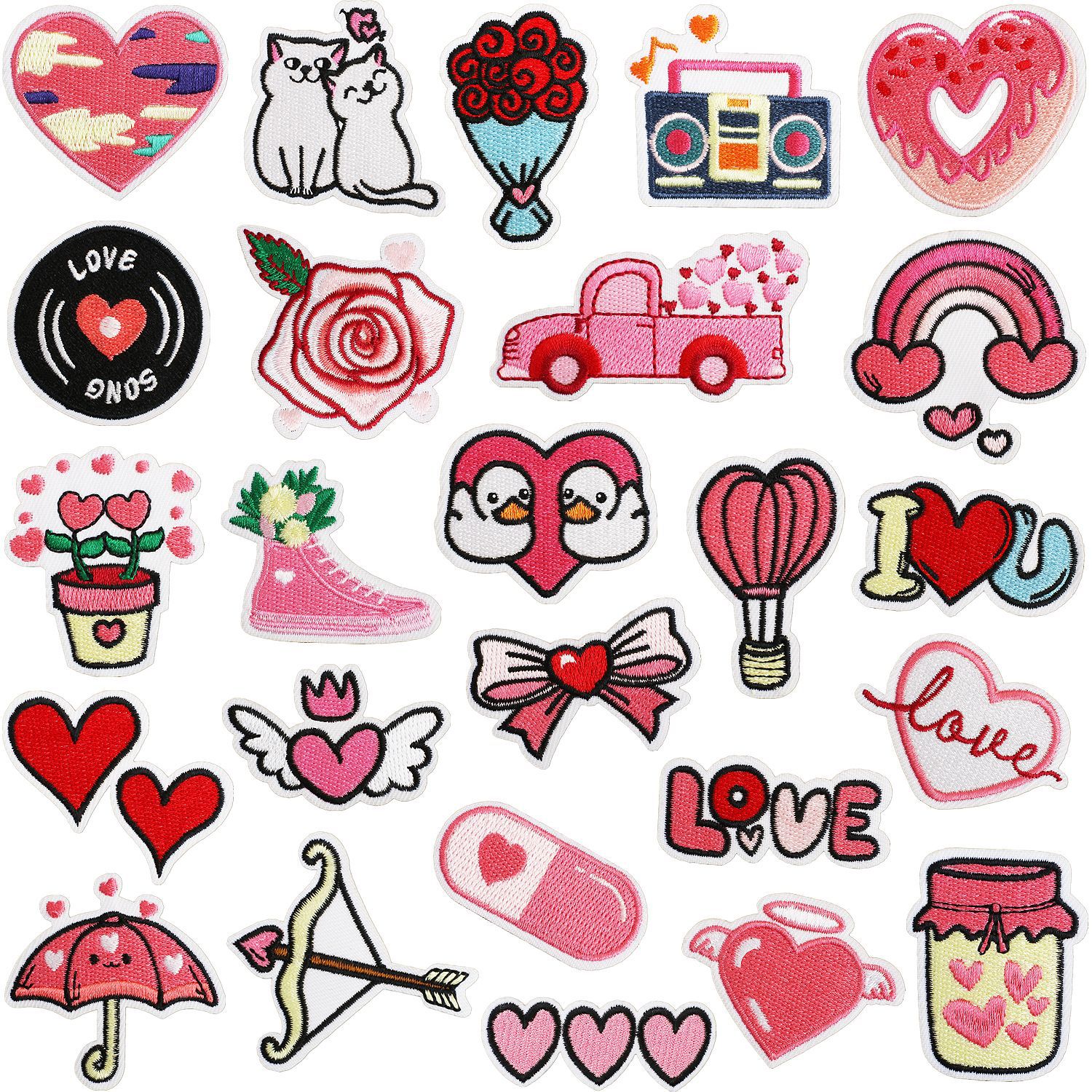 Valentine's Day theme Iron on Patches cloth sticker love romantic roses clothes decorative patch sticker love Iron on Patches sticker