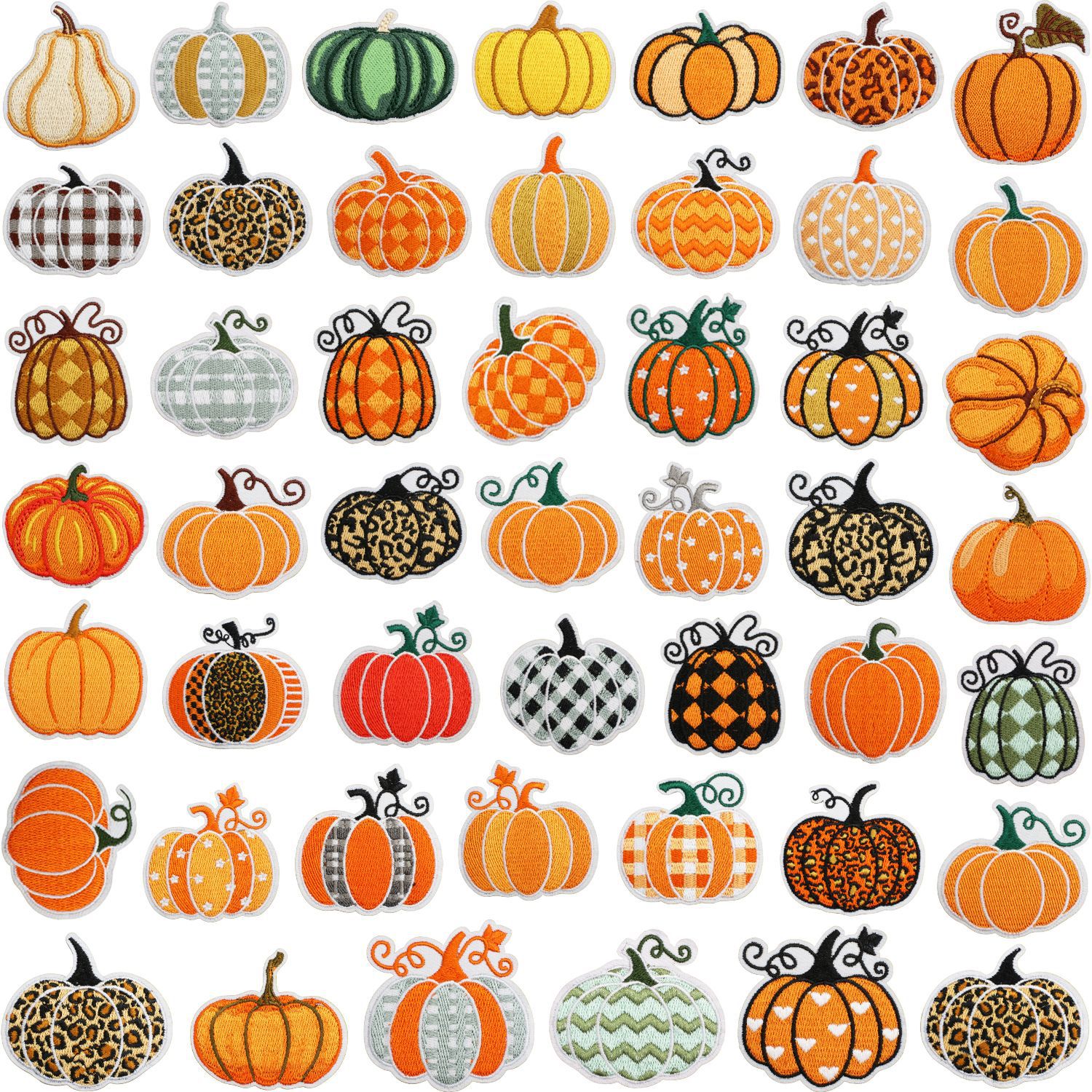 Art pumpkin Iron on Patches cloth sticker bag decoration holiday elements pumpkin patch sticker leopard print label ironing