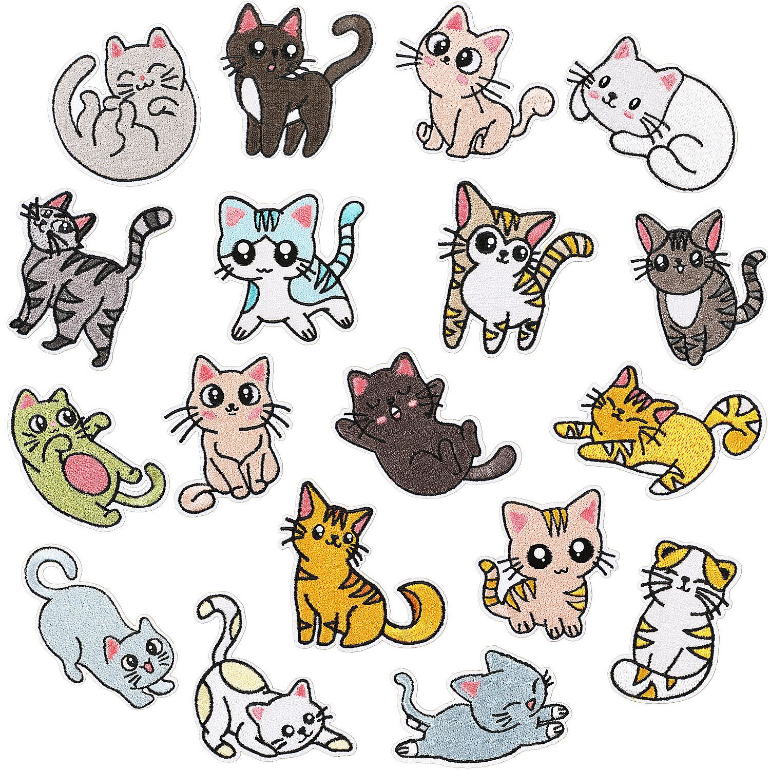 cartoon Iron on Patches cloth sticker little lazy cat patch sticker label cat Iron on Patches chapter cat