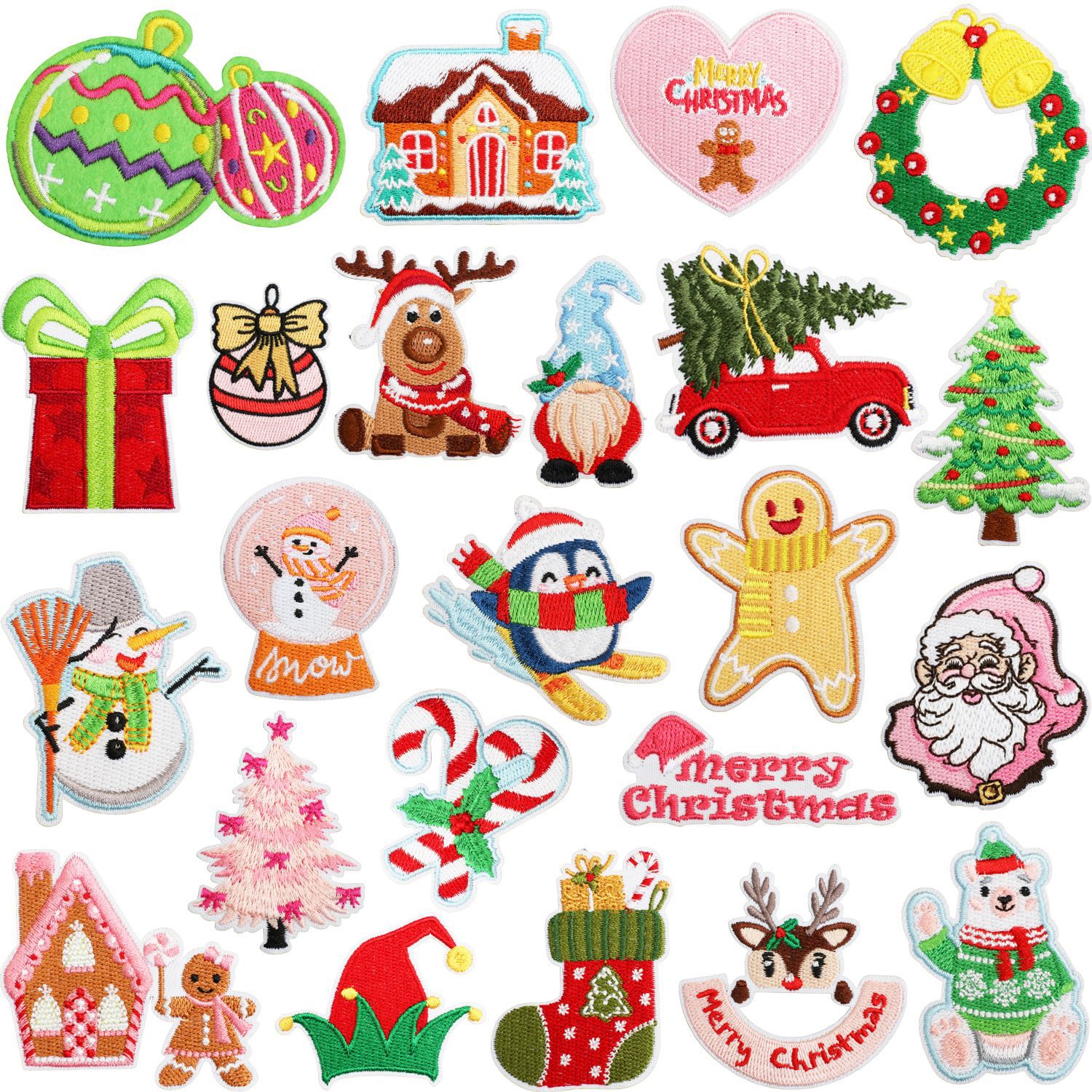 Christmas Iron on Patches Cloth Sticker Cartoon Penguin Polar Bear Patch Sticker Christmas Number Snowman