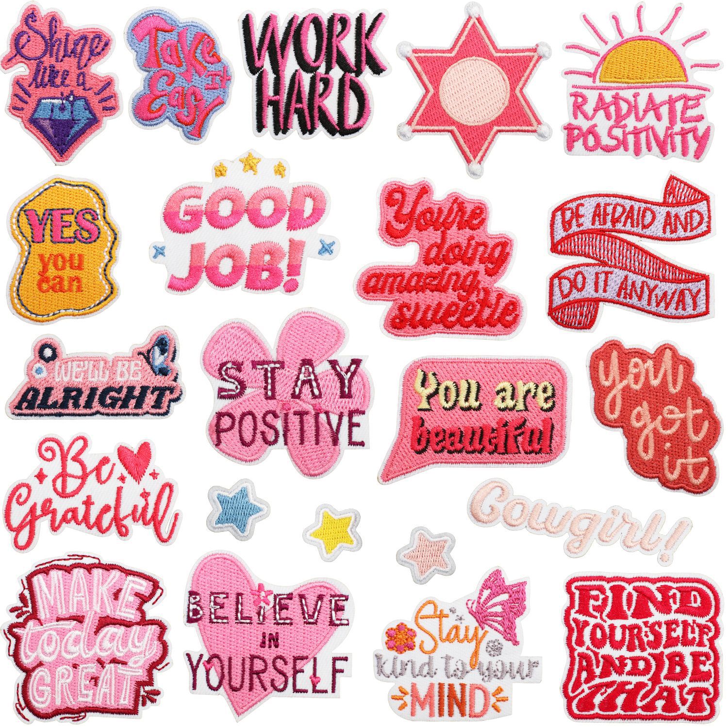 star inspirational quotes Iron on Patches cloth sticker clothes decoration letter patch sticker positive energy Iron on Patches patch ironing