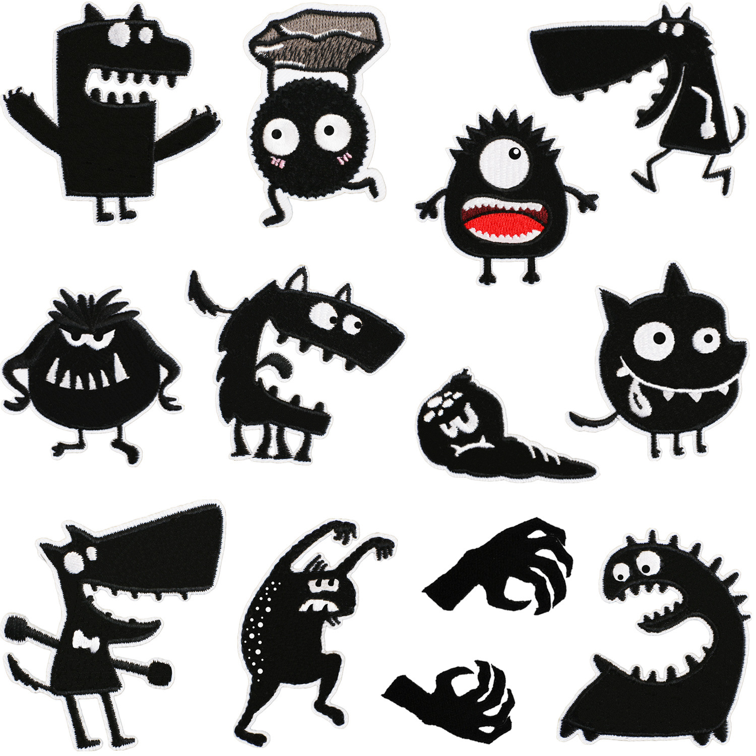 ghost Iron on Patches cloth sticker cartoon little monster patch sticker bag decoration funny Iron on Patches sticker label