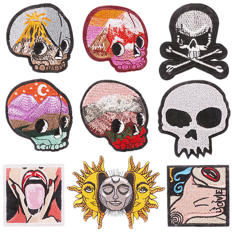 Skull Cloth Sticker Sun God Chapter Boy Iron on Patches Label Horror Skull Patch Sticker
