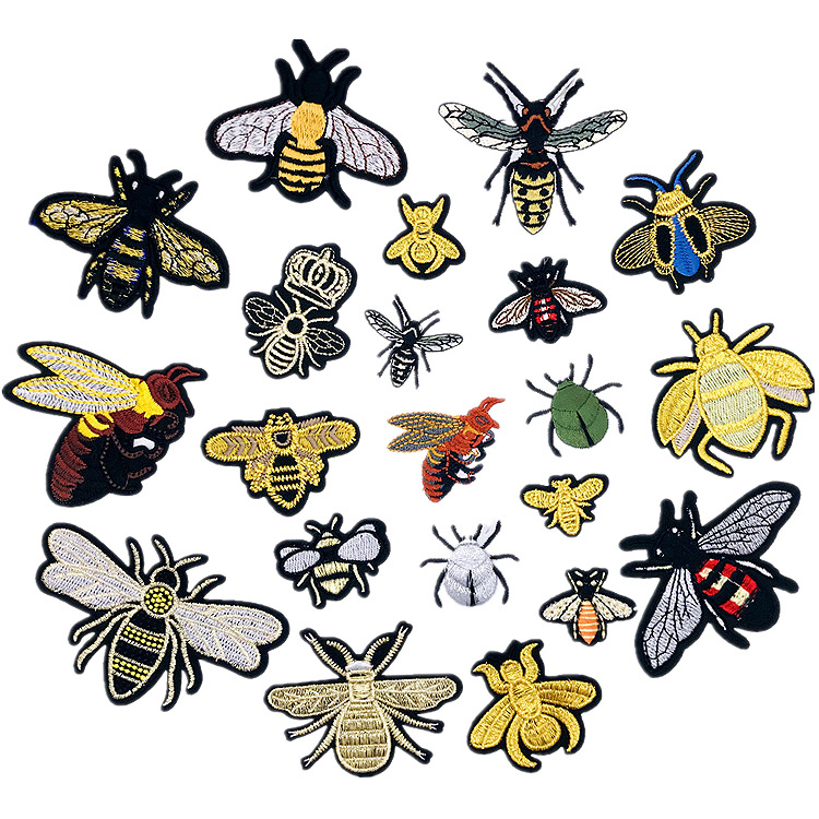 Little Bee Family Iron on Patches Cloth Sticker Bumblebee Full Set Bag Patch Sticker