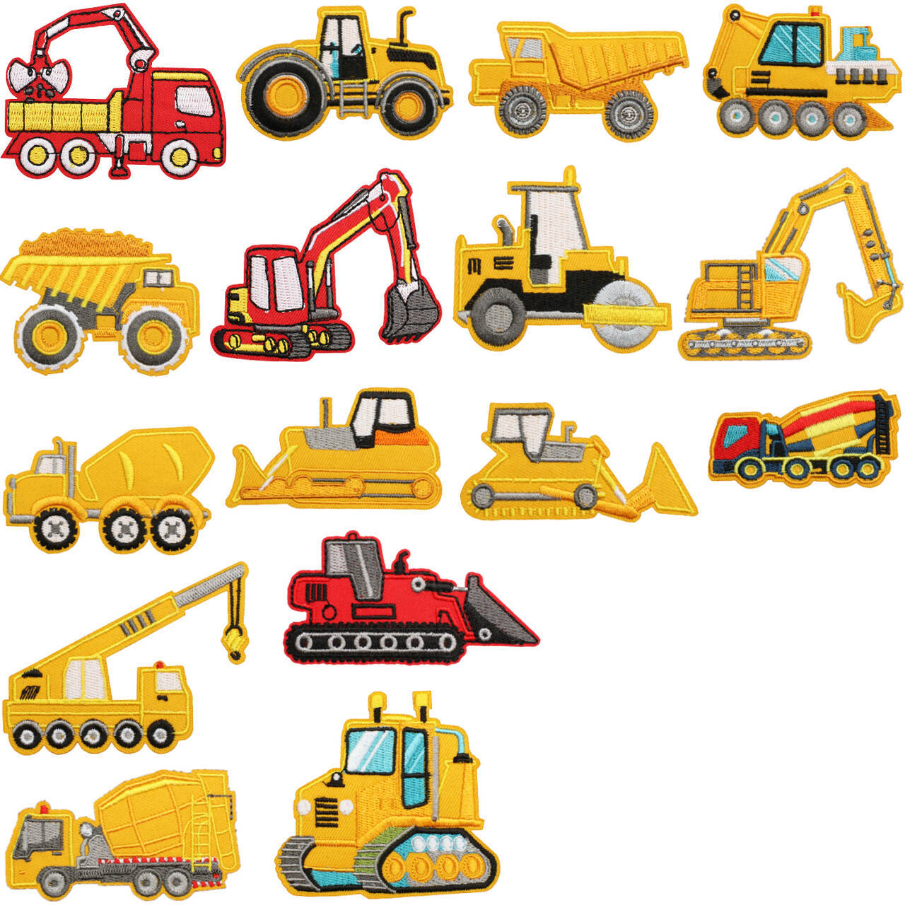 Children's clothes decorative Iron on Patches cloth sticker construction vehicle patch sticker