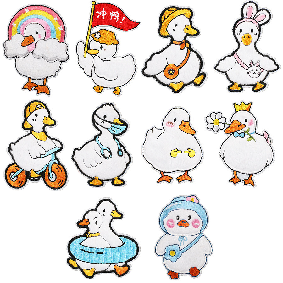 ironing duckling Iron on Patches cloth sticker cartoon Iron on Patches label clothes patch sticker bag decoration children's clothes chapter boy