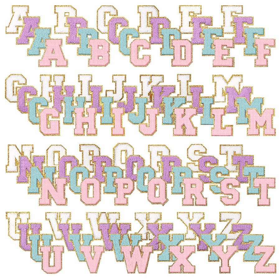 6Cm mixed color 104 letters Iron on Patches cloth stickersticker decorative Iron on Patches sticker