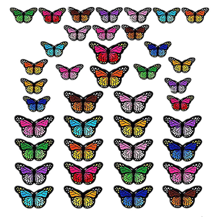 mixed flower Iron on Patches cloth sticker cartoon butterfly label ironing small safflower patch sticker