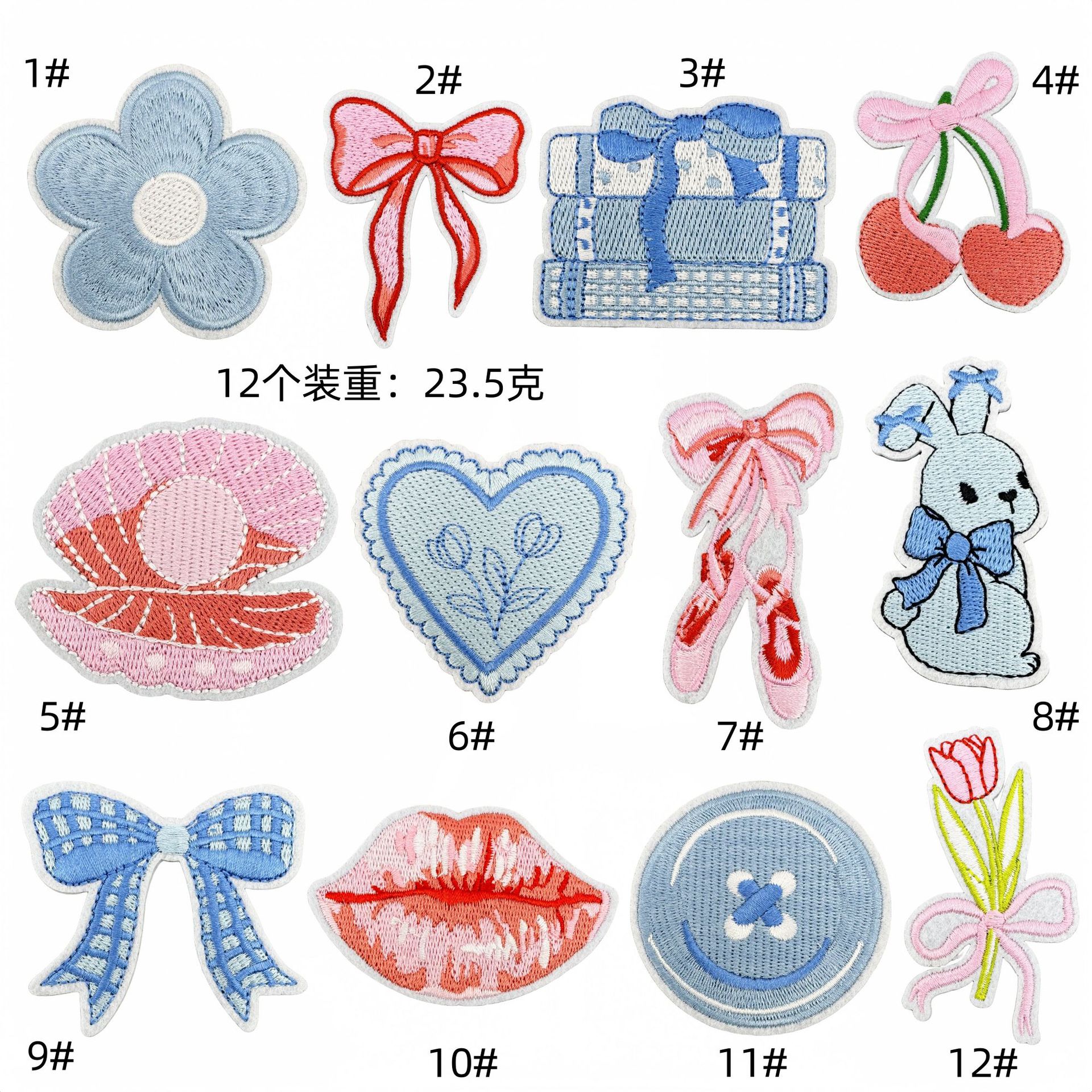 blue cartoon embroidery cloth spot discount wholesale computer embroidery clothing accessories embroidery patches Embroidered Iron on Patches for Clothes, Dress, Hat, Jeans, DIY Accessories Patches for Caps Backpacks Vest Harness -JY