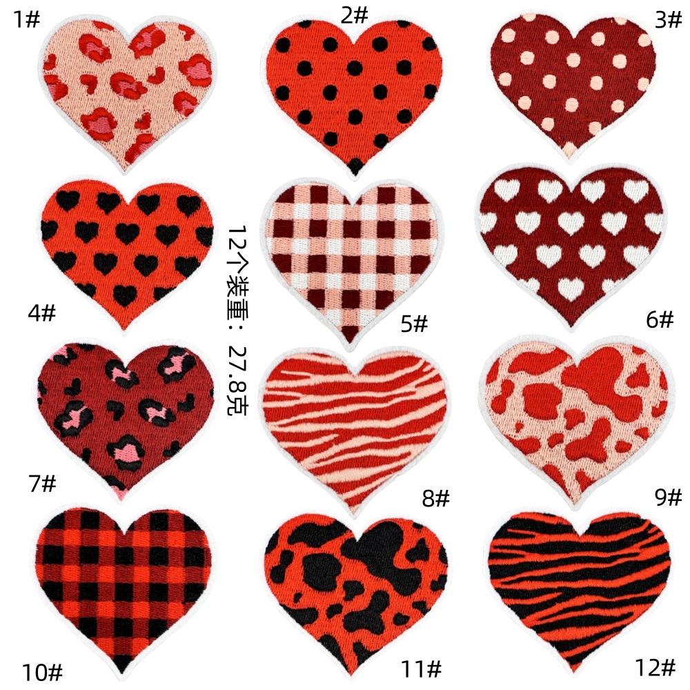 plaid peach heart embroidery love cloth sticker computer embroidery clothing accessories badge cloth label spot wholesale patchesEmbroidered Iron on Patches for Clothes, Dress, Hat, Jeans, DIY Accessories Patches for Caps Backpacks Vest Harness -JY