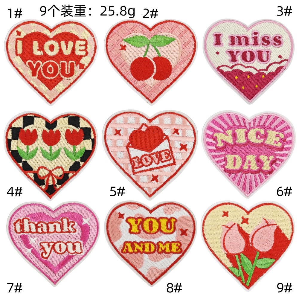 cloth sticker couple confession embroidery patches love plaid computer embroidery stamp clothing accessories wholesaleEmbroidered Iron on Patches for Clothes, Dress, Hat, Jeans, DIY Accessories Patches for Caps Backpacks Vest Harness -JY