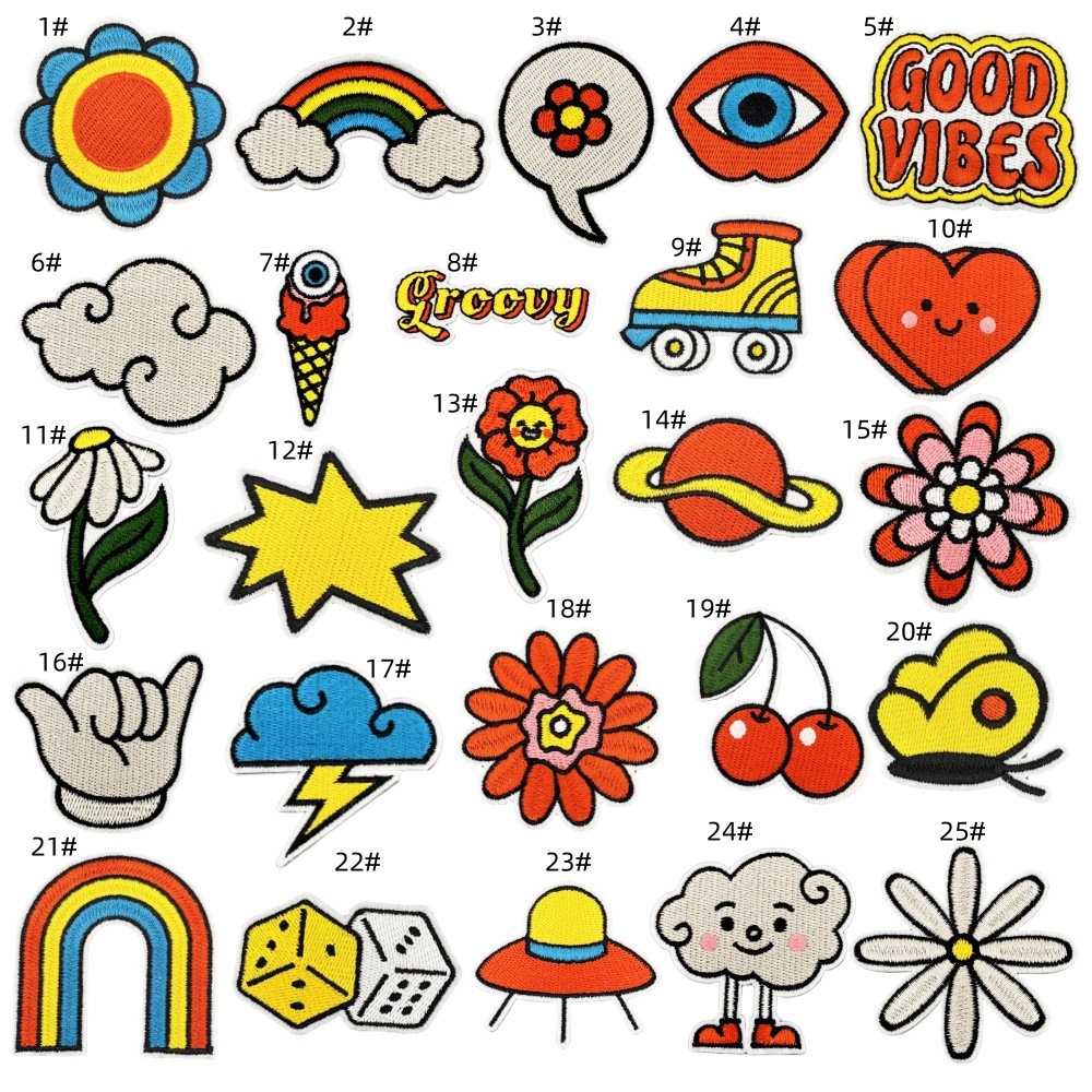 cartoon summer embroidery cloth sticker spot wholesale clothing accessories accessories patches computer embroidery iron on patchesEmbroidered Iron on Patches for Clothes, Dress, Hat, Jeans, DIY Accessories Patches for Caps Backpacks Vest Harness -JY