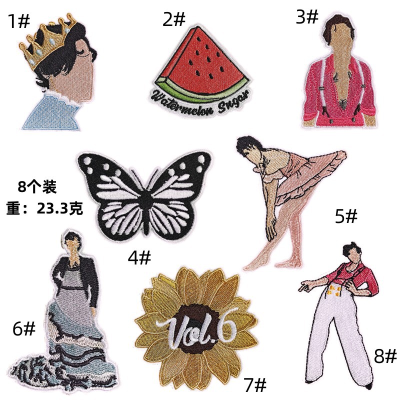 embroidery label embroidery cloth sticker fashion versatile sweater clothing repair sticker clothing accessories small watermelon patches stickerEmbroidered Iron on Patches for Clothes, Dress, Hat, Jeans, DIY Accessories Patches for Caps Backpacks Vest Harness -JY