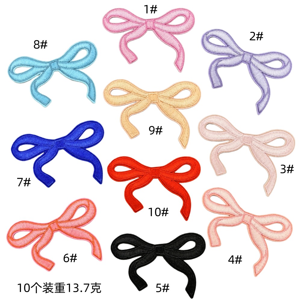 solid color bow embroidery cloth sticker computer embroidery clothing accessories badge cloth label patches sticker spot wholesaleEmbroidered Iron on Patches for Clothes, Dress, Hat, Jeans, DIY Accessories Patches for Caps Backpacks Vest Harness -JY